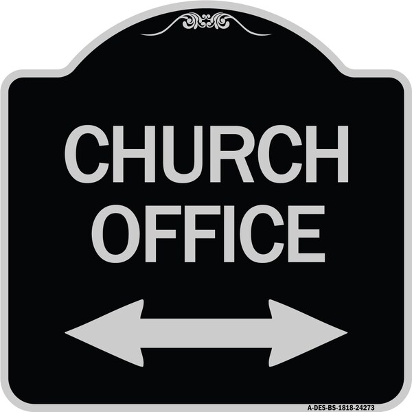 Signmission Church Parking W/ Bidirectional Arrow Heavy-Gauge Aluminum Sign, 18" x 18", BS-1818-24273 A-DES-BS-1818-24273 - main